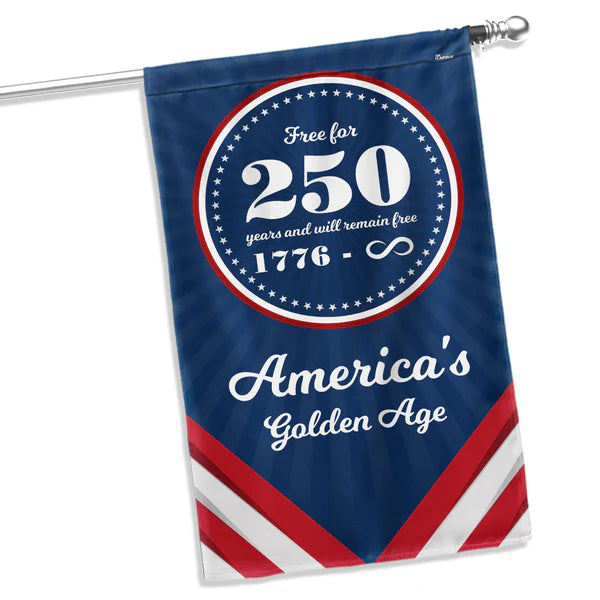 ViraZox American Flag - America 250th Anniversary Golden Age Canvas Flag