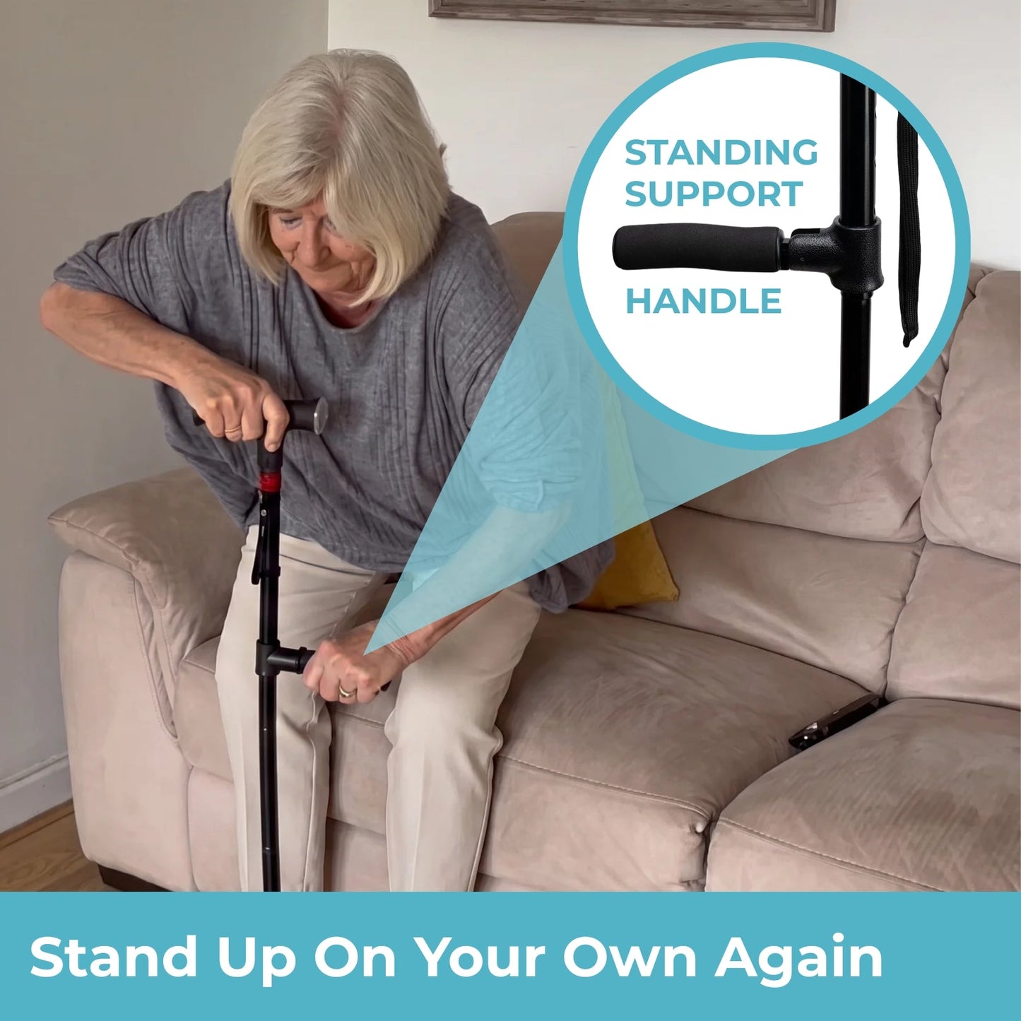 Quenzly® StandSecure Cane