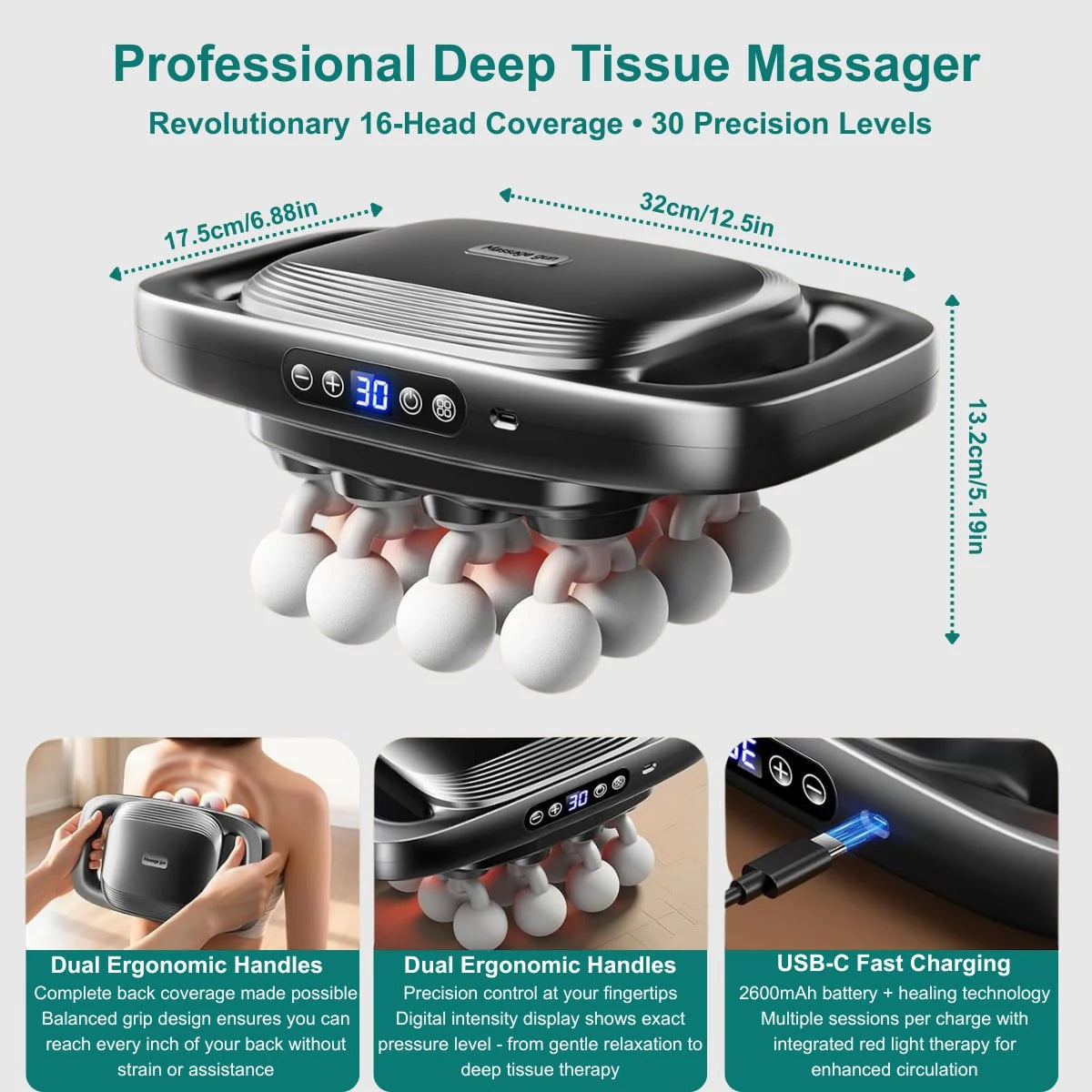 ViraZox™ 16-Head Deep Tissue Massager