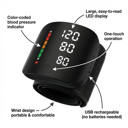 ViraZox™ Wrist Blood Pressure Monitor