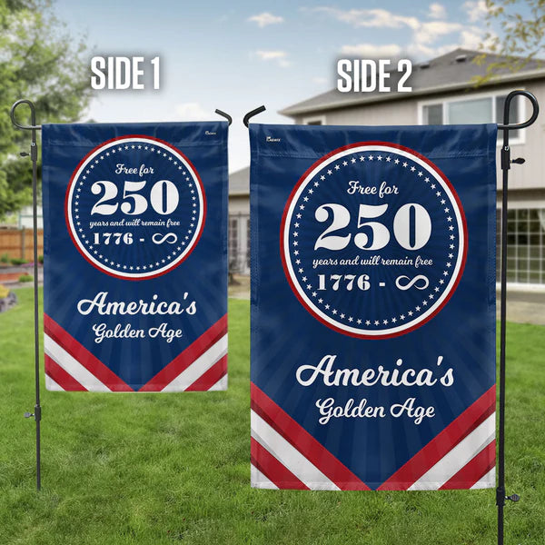 ViraZox American Flag - America 250th Anniversary Golden Age Canvas Flag