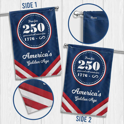 ViraZox American Flag - America 250th Anniversary Golden Age Canvas Flag