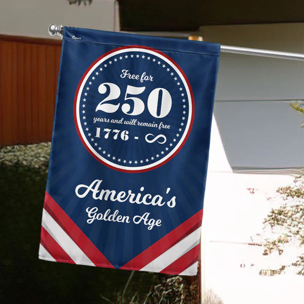 ViraZox American Flag - America 250th Anniversary Golden Age Canvas Flag