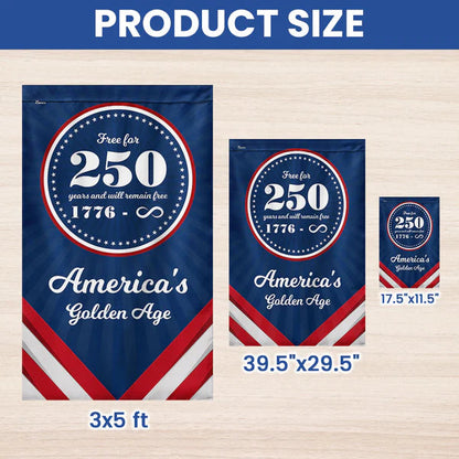 ViraZox American Flag - America 250th Anniversary Golden Age Canvas Flag