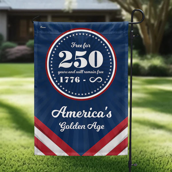 ViraZox American Flag - America 250th Anniversary Golden Age Canvas Flag