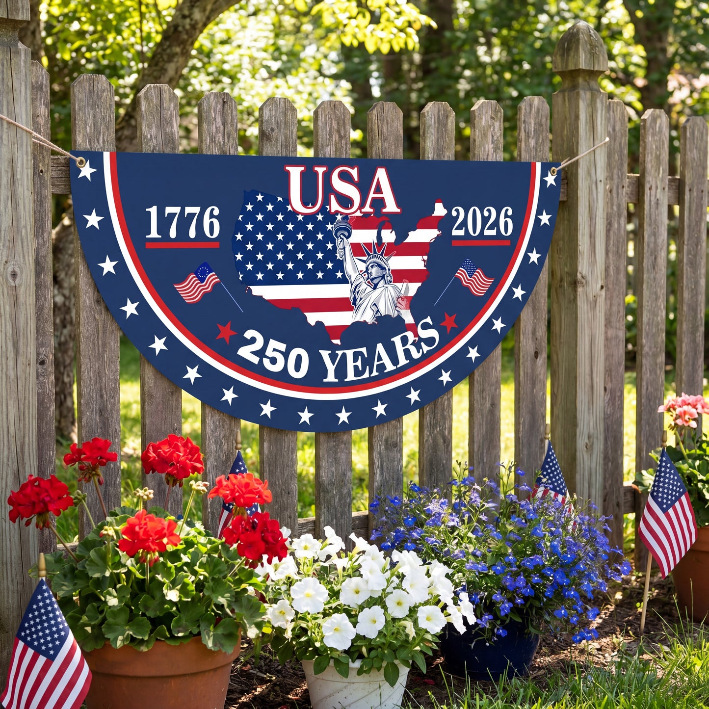 ViraZox American Flag - America 250th Anniversary Non - Pleated Fan Flag