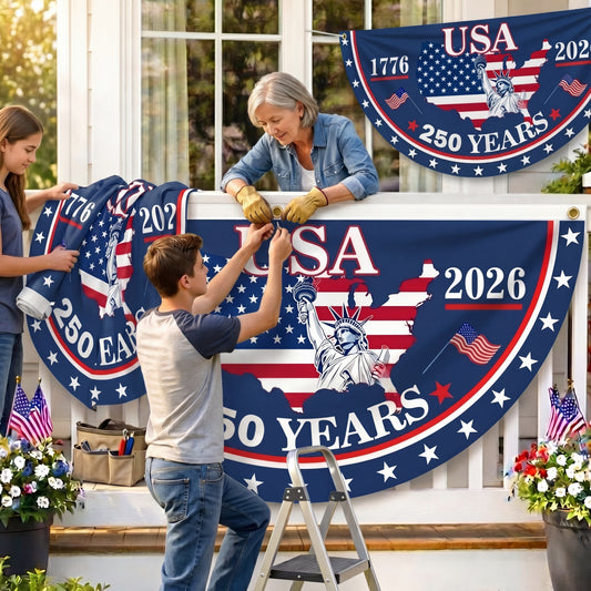 ViraZox American Flag - America 250th Anniversary Non - Pleated Fan Flag